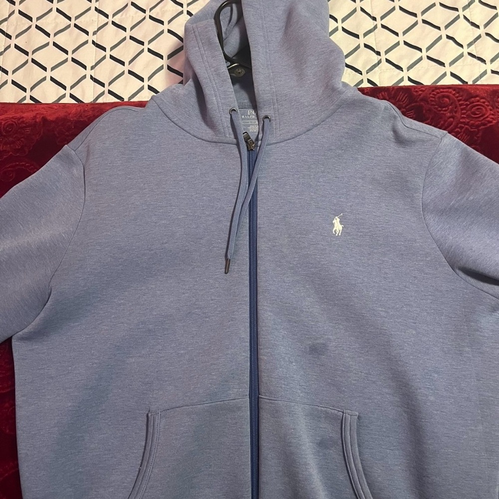 Blue Hoodie with White Logo